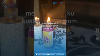 Bapak dan Segala Ide Kreatifnya, Botol Bekas Skincare Disulap Jadi Lampu Pelita saat Padam Listrik
