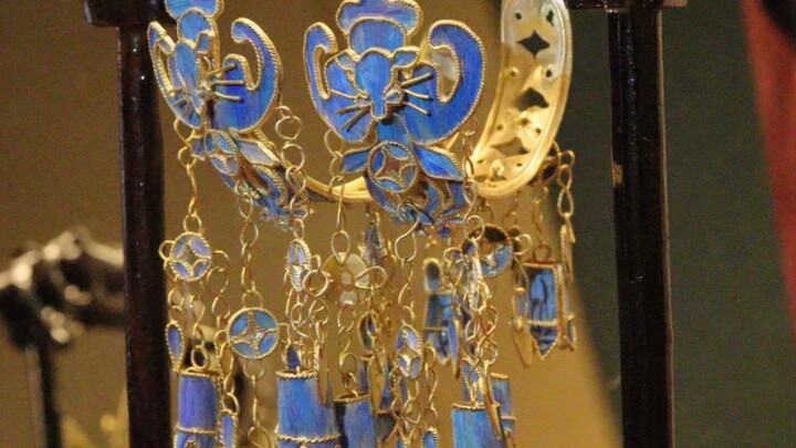 【Jiuri Workshop】Replicating the kingfisher‑feather inlaid earrings from a Malaysian museum! Earrings