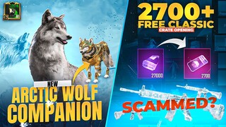 2700+ Free Classic Crate Opening - SCAMMED 😡| Best Arctic Wolf Companion 🔥 | FREE M416 GLACIERS ❄️❄️