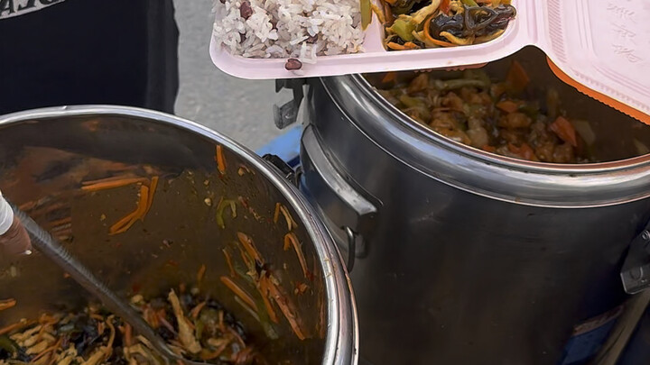 东北马路边的8块钱盒饭