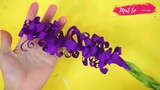 Hướng dẫn làm hoa oải hương từ giấy nhún | Lavender paper flower tutorial