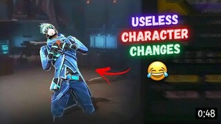 USELESS CHARACTERS CHANGES GARENA DONE IN OB34 UPDATE