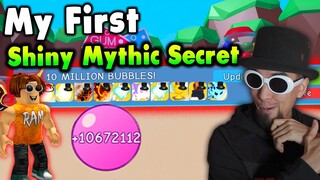 I GOT MY FIRST SHINY MYTHIC SECRET PET Today in Roblox Bubble Gum Simulator