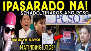 KAKAPASOK LANG Grabe ang Utos ng SENADO WASAK ang PCSO Hinatulan ng Taong Bayan SARAD0 REACTIONVIDEO