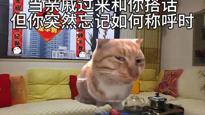 当亲戚过来和你搭话，但你突然忘记如何称呼时
