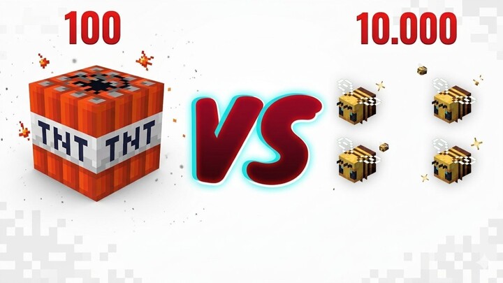 minecraft 100 TNT VS 10000 abejas