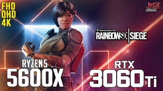 Rainbow Six Siege on Ryzen 5 5600x + RTX 3060Ti 1080p, 1440p, 2160p benchmarks!