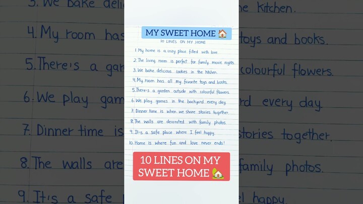 10 lines on My Home❤️ || Sweet home #shorts #short #home