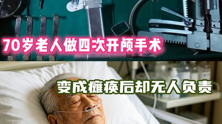 Grandpa, who once thought he’d be able to smile normally after surgery, now lies on his hospital bed