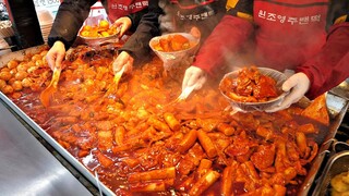 쫜득함에 놀라고! 맛에 놀라는! 41년 전통 가래떡 떡볶이, 원조 랜떡 / spicy rice cake " Tteokbokki "/ korean street food