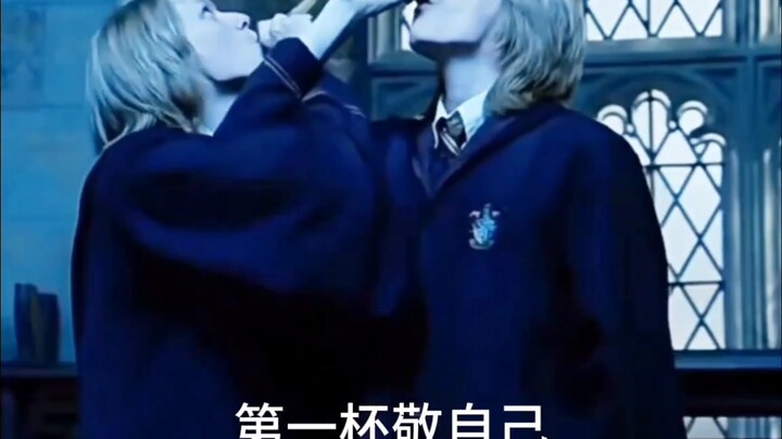 [Weasley Twins] This humble one hereby toasts himself five times
