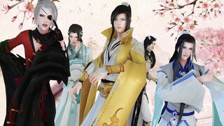 Rainbow-colored and feathered costumes MMD