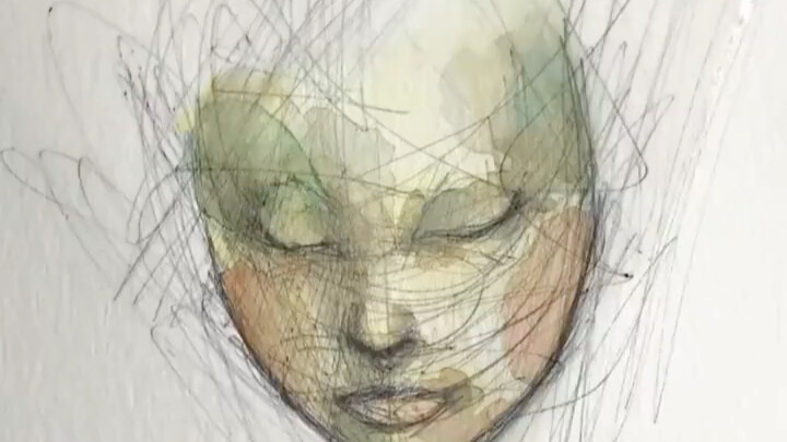 Keindahan halus dan lembut dalam aliran tinta cina~