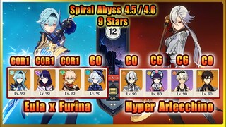 EULA x RAIDEN and BROKEN HYPER ARLECCHINO | SPIRAL ABYSS 4.5/4.6 Floor 12 (ABYSS 12)