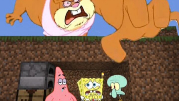 Bikini Bottom Trio vs. Crazy Sandy พยายามเคลียร์มายคราฟ