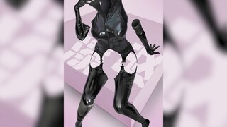 Patent leather suit but invisible man