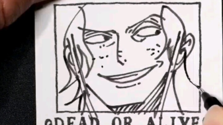 [One Piece] Challenge to draw Ace's bounty portrait in 45 seconds