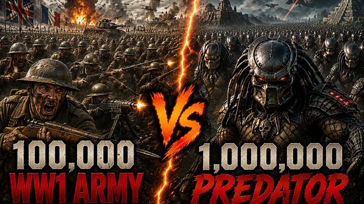 100,000 WW1 Army vs 1,000,000 Predator