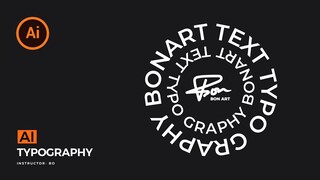 Typography Illustrator - cách áp text vào đường line | BonART