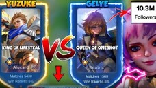 Yuzuke Meets Gelye| Top Global Alucard Vs Famous Pro Player Content Creator on TikTok! MLBB!!