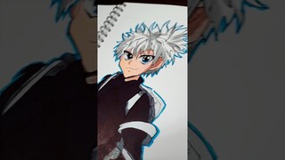 Hunter X Hunter Killua Drawing| With brush pen and colour pencils|#anime #art #killua #hunter