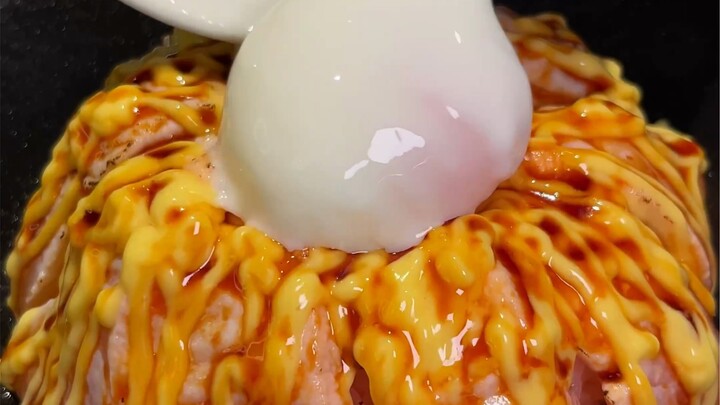 ข้าวแซลมอนย่างไฟ