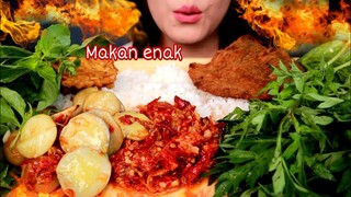 ASMR  JENGKOL SAMBEL TERASI LALAPAN MENTAH SEDAPNYA NAGIH | ASMR MUKBANG INDONESIA