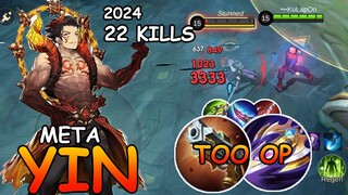 Yin Most Dangerous Build In 2024 | Yin 22 Kills Easy | Mobile Legends