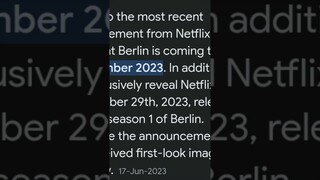 MONEY HEIST BERLIN SERIES RELEASE DATE #moneyheist #berlin #shortsvideo #releasedate #sarfaraz
