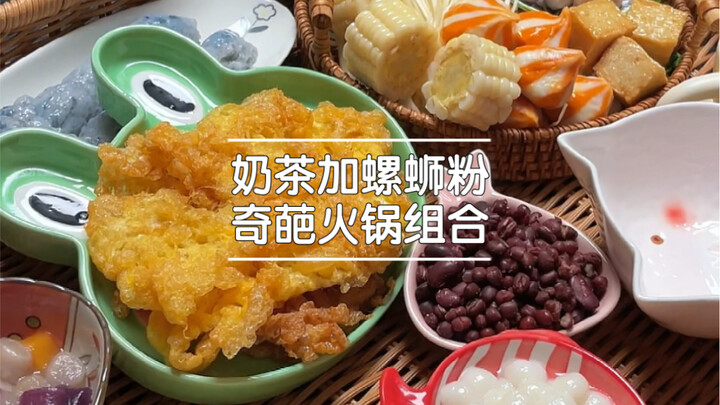 Combo lẩu kỳ lạ: trà sữa kết hợp mì bún ốc