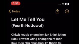 Let Me Tell You - Lyrics [ Fourth Nattawat ] - My School President ost.