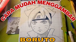 cara mudah menggambar anime BORUTO