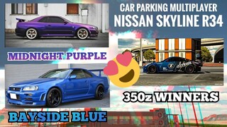 How to Make BAYSIDE BLUE & MIDNIGHT PURPLE Nissan Skyline GTR R34 in Car Parking Multiplayer