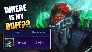 WHERE IS TERIZLA'S PROMISED BUFF OR REVAMPED???