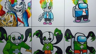 Drawing color sans and Anti Virus Sans According To The Different  Vẽ Sans PART 2