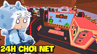 MEOWPEO THỬ THÁCH 24H ĐI CHƠI QUÁN NET TRONG MINI WORLD