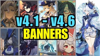 Version 4.1 to Version 4.6 Banners Roadmap! ALL fontaine character BANNERS - Genshin Impact