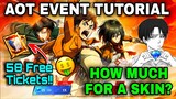 AOT SKINS CHEAPEST COST TUTORIAL💎EVENT GUIDE, PHASE 1 & 2❗Release Date