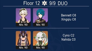 NEW Spiral Abyss 3.5 DUO Bennett C6 & Xingqiu C6 / Cyno C2 & Nahida C0 Abyss Floor 12 Genshin Impact