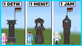 MIPAN & ZUZUZU Buat Tower 1 Detik Vs 1 Menit Vs 1 Jam! CHALLANGE TERSERU! Di Minecraft