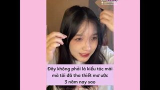 [Vietsub] Hướng dẫn cắt mái bay phong cách Hàn Quốc siêu ez 💁‍♀️ | Ổ nhỏ của Hoài