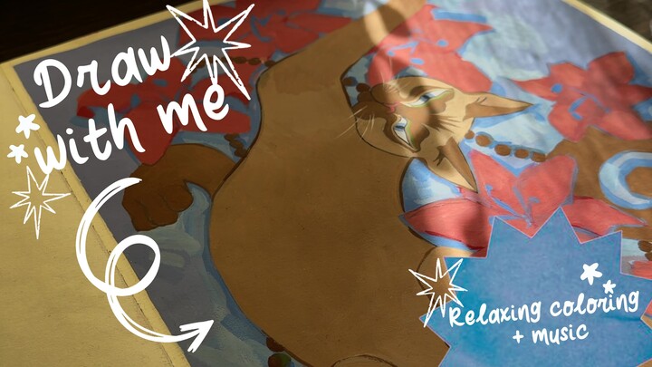 Draw with me | Siamese Cat inspired by Thai/Buddhist art