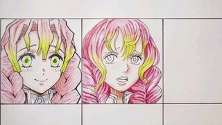 Drawing mitsuri in different anime styles.