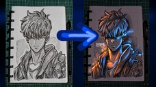 glow art cepat sung jin-woo, speed glow art sung jin-woo