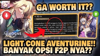 LIGHT CONE AVENTURINE GA WORTH IT??! Lightcone F2P Aventurine!! 🤔 Honkai: Star Rail