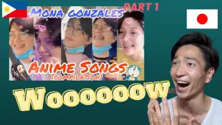 Japanese Reaction to "Mona Gonzales ðŸ‡µðŸ‡­ - Anime Songs (Compilation) [Part 1]" (Philippines)