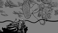 Luffy nginjek belut terbang :v