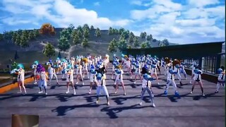 和平精英巡查员，百人跳舞