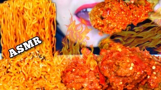 ASMR AYAM GEPREK CRISY SUPER PEDAS||SAMYANG 2X SPICY||COLLAB@lialisty ASMR MUKBANG INDONESIA