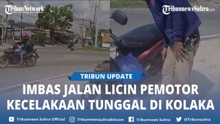 Kecelakaan Tunggal Pemotor di Jalan Dermaga Kolaka Sulawesi Tenggara, Warga Sebut Jalan Licin